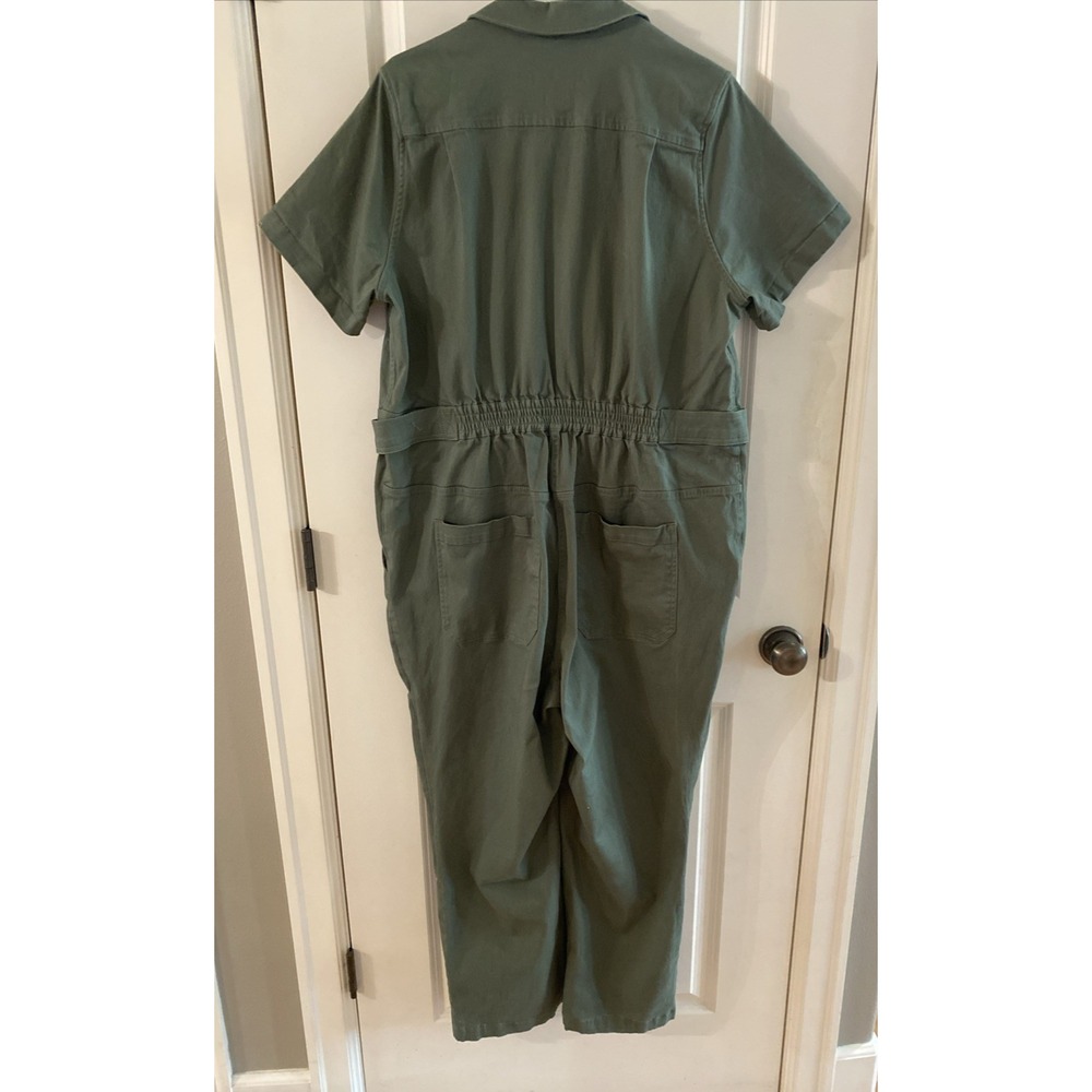 WildFang The Essential High Waisted Coverall Green Overall Size 1X Utility - Picture 5 of 12